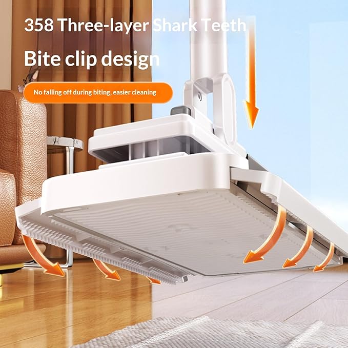 Lazy Mop Wet and Dry - Automatic Cloth Changing Mini Mop with 1-Second Snap Grip &amp 2 Reusable Cloths