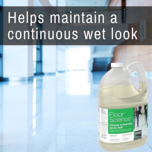 Diversey Floor Science CBD540458 Professional Cleaner and Restorer Spray Buff Cleans &amp Shines with Citrus Scent Ready-to-Use 1-Gallon (Pack of 4)