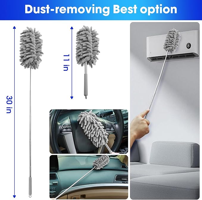 Viewsun Car Cleaning Kit 17PCS Car Interior Detailing Kit with Gray High Power Handheld Vacuum Detailing Brush Set Windshield Cleaner Cleaning Gel Complete Auto Accessories for Men Women