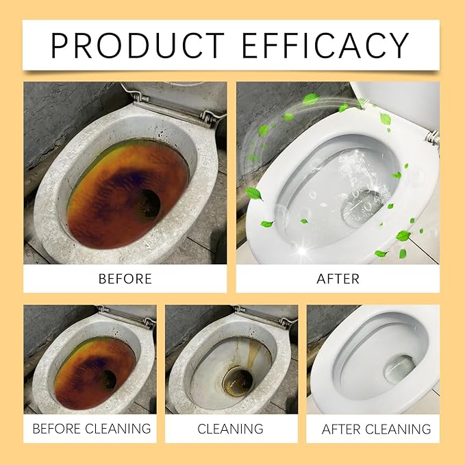 Bowling Blue Bubble Toilet Cistern Cleaner Bleach Toilet Cleaner Limescale Remover for Deodorizing &amp Descaling Toilets Smell Refresher Automatic Long-Lasting Toilets Bowl Cleaners in Bottle (4