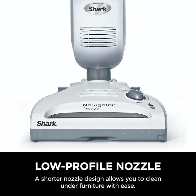 Shark SV1106 Navigator Freestyle Upright Bagless Cordless Stick Vacuum for Carpet Hard Floor and Pet with XL Dust Cup and 2-Speed Brushroll White/Grey
