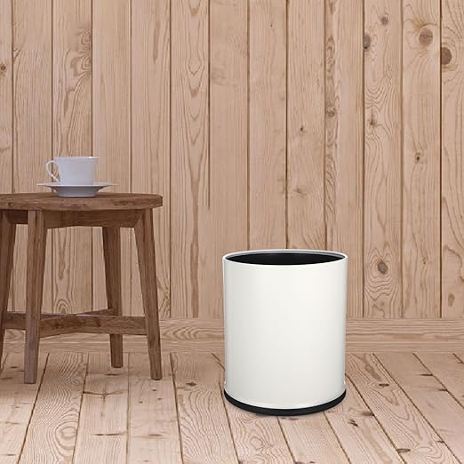 Double Layer Trash Can with Lid Fire-Resistant Round Garbage Bin Compact Bathroom and Office Wastebasket for Home Use