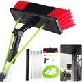 33ft / 10m Water Fed Window Cleaning Pole Conservatory Solar Panel Extension Extendable Extended Telescopic Brush Squeegee Equipment Hose Fed Kit.