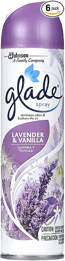 Glade Air Freshener Aerosol Spray Lavender &amp Vanilla (Pack of 6)
