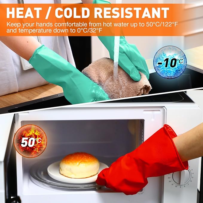 Sawysine 30 Pairs Rubber Gloves for Dishwashing Reusable Household Cleaning Gloves for Kitchen Washing Supplies