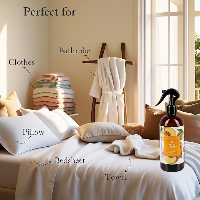 Abbey &amp Sullivan Linen Spray Peach Magnolia Fabric Freshener and Fragrance Room Spray Pack of 2 16 oz