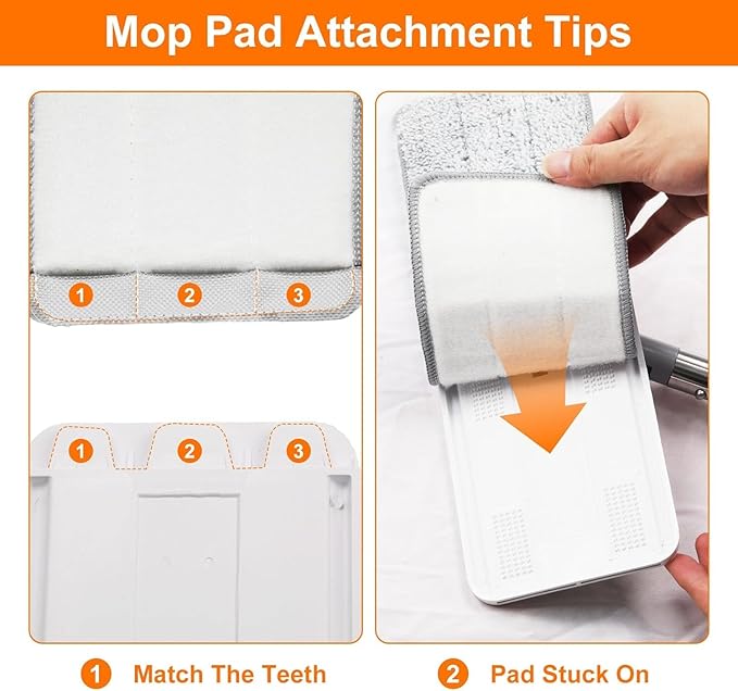 Flat Floor Mop and Bucket Set with Wringer Flat Mops for Floor Cleaning Wall Mop Cleaner with Long Handle Hardwood Floor Mop with 3 Microfiber Pads (F)