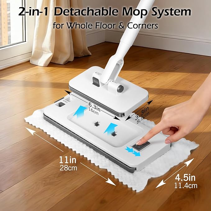 MASTERTOP Disposable Dust Mop with Mini Sweeper Mop2-in-1 Disposable Mop with 47 Long HandleMicrofiber Mops for Floor CleaningNo-Touch Multi Surface Floor Cleaning