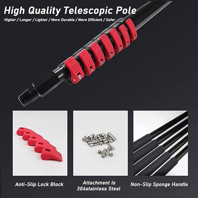 Solar Panel Cleaning BrushPole FedTelescopic Pole Window Cleaning for Photovoltaic Panel Cleaning Truck for Window Glass Wall