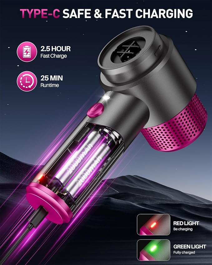 EYYA Handheld Cordless Car Vacuum Cleaner 4-in-1 Portable Mini Car Vacuum Cleaner 15000PA High Power &amp Air Duster with LED Light for Home Office