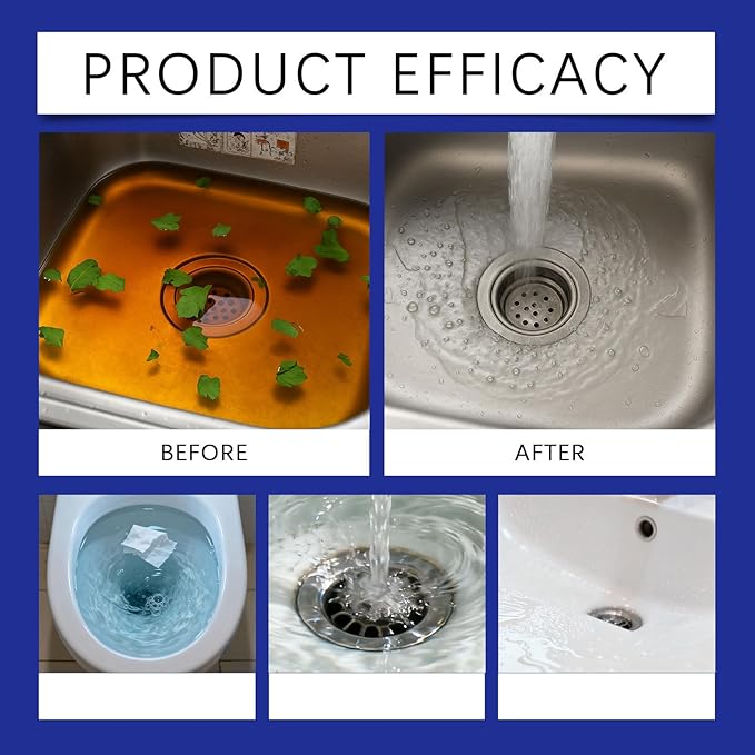 Pipe Drain CleanerThe Unclogging CleanerPipeline Dredging AgentPowerful Pipe Dredging AgentFor Kitchen Shower Drains Tubs (2PC)