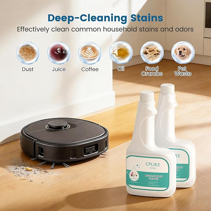 Floor Cleaning Solution Compatible with eufy Omni C20 X8 Pro X10 Omni G series L Series Robot Vacuums Dilution Ratio 1:200 473 ml /15.99 fl oz for Multi-Surface Hard Floor(2 Bottles)