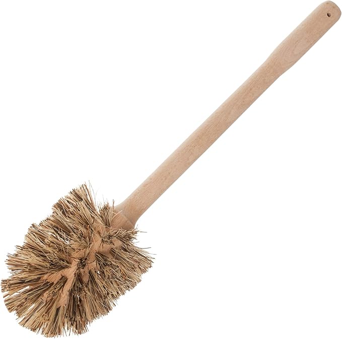 REDECKER Union Fiber Toilet Brush with Untreated Beechwood Handle - Natural Stiff Bristles 15 - Stiff Bristle Toilet Brush - Natural Bristle Bathroom Cleaning Brush Made in Germany