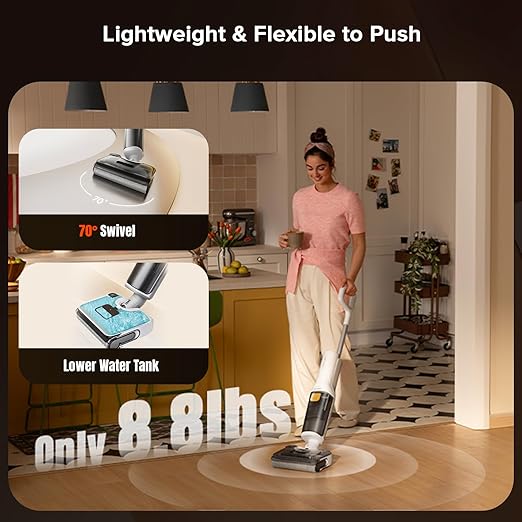 roborock F25 GT Vacuum Mop All in One Wet Dry Vacuum Cleaner Cordless 20000Pa Floor Cleaner Machine for Tile Hardwood Wood Vinyl Floor Edge to Edge Self Cleaning Electric Mop with 180° Lie-Flat