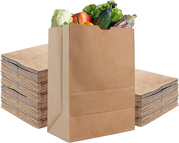 Heavy Duty 57 Lb Large Brown Paper Bag – 50 Count Eco-Friendly Shopping Bags Great for Grocery Retail and More – Strong Durable and Reusable