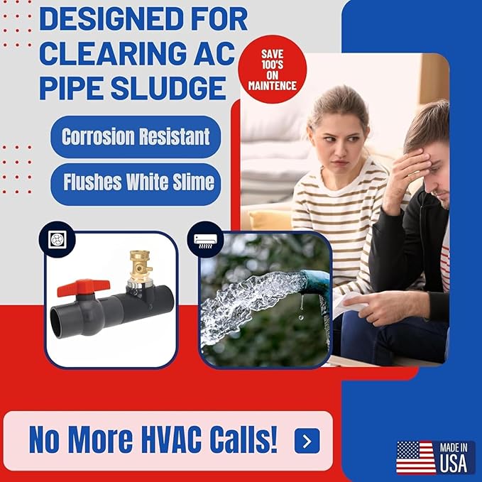 AC Drain Line Cleaner Tool Unclogger - Condensate A/C Cleaner Flush HVAC Maintenance Cleaner Ac Drain Line Cleaner No Refills Tablets or Vacuum. AC Flow Line Tool. 2 Pack