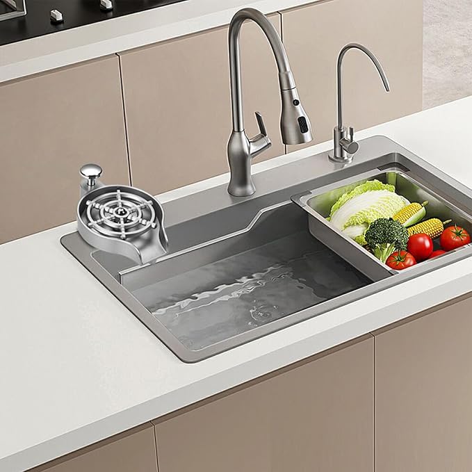 Cup Rinser For Kitchen Sink | High Pressure Stainless Steel Kitchen AccessoriesSink Cup Rinser Attachment - for Hospitality Restaurant and Home Kitchens