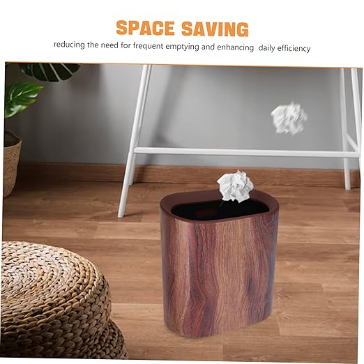 Zerodeko Marble Gap Trash Can Home Kitchen Bathroom Wastebasket Sturdy Floor Trash Bin for Bedroom and Living Room Easy to Clean Rubbish Bin Elegant Design
