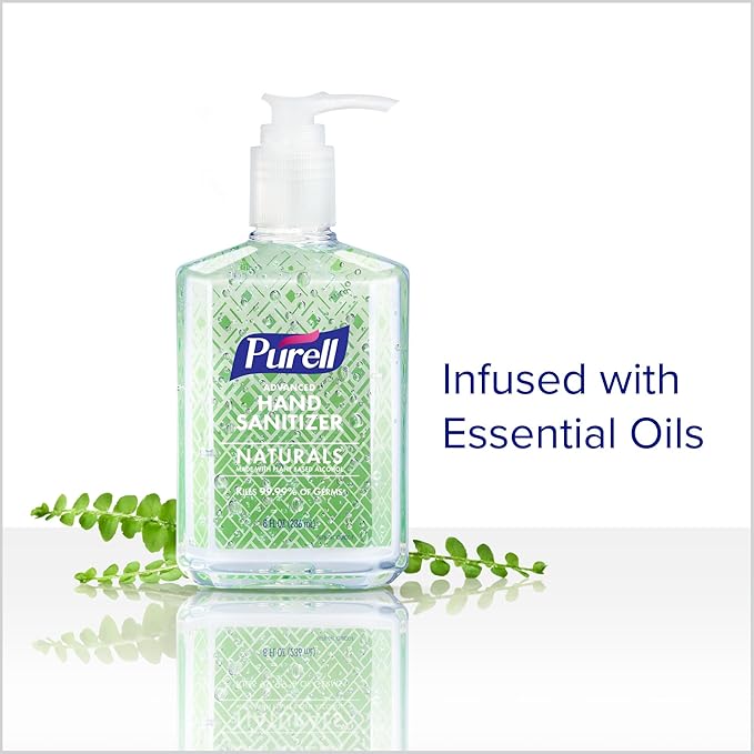 PURELL Advanced Hand Sanitizer Naturals with Plant Based Alcohol Citrus Scent 8 fl oz Pump Bottle (Pack of 4) - 9626-06-ECDECO