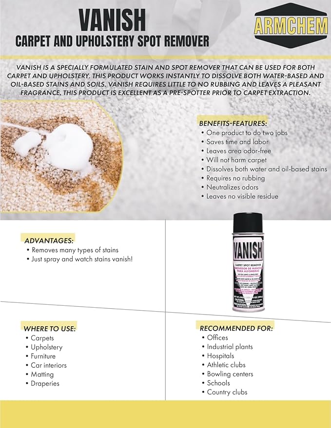 Carpet Care Bundle Vanish Spot Remover Spray and Fresh Sprinkles Bouquet Deodorizer Powder 18 oz and 1.5 lbs