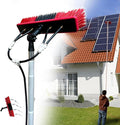 Telescopic Water Fed Brush with 10M Pole for Solar Panels and Window Cleaning 50cm Brush Head Brass Connector Switch and 3 Way Split Joints Ideal for Water Fed Window Cle