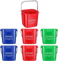 Roshtia 6 Pcs 3 Quart Cleaning Bucket Small Sanitizing Square Bucket Detergent Pail for Home Commercial Restaurant Kitchen Office School(Red Blue Green)