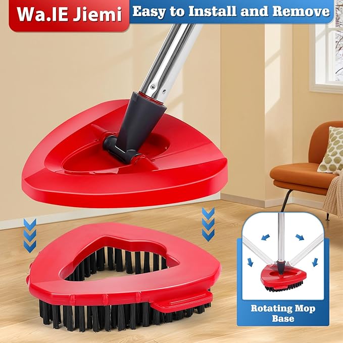 6 Pack Mop Replacement Heads Compatible with Oceda EasyWring 1-Tank System - Includes 2 Mop Scrub Brush Head Microfiber Mop Refills Easy Cleaning Mop Head Replacement（White)