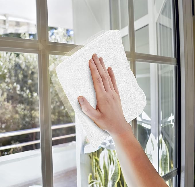 Cotton Shop Rags – (Pack of 150) Size 12x14 Inches Cleaning Rags – Absorbent Shop Towels and Multipurpose Cleaning Towels for Automobiles Industries Garage and Homes (White)