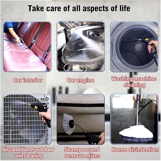 Handheld Household Steam Cleaner - High Pressure &amp High Temperature Compatible With Air Conditioner Kitchen Car Furniture(25pcs-110 V)