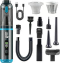 HAUSMEISTER Airflex One Cordless Car Vacuum 16000Pa 4-in-1 Handheld Vacuum with Air Duster &amp Inflator Portable Mini Vac for Car Detailing Pet Hair Keyboard Cleaning (Navy Blue)