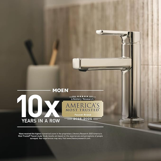 Moen Eva Brushed Nickel Two-Handle High Arc Widespread Bathroom Sink Faucet for 3-Hole Setups with Valve Included TV6420BN