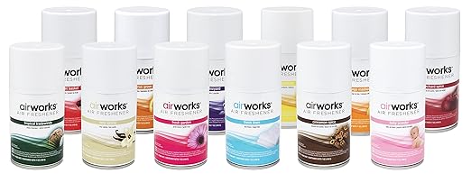 Health Gards AE-KIT Hospeco Metered Aerosols Mixed Fragrances of Fresh Linen Mango Vanilla Vineyard Baby Powder Sunburst Fresh Garden Tropical Tradewinds Cinnamon Spice Citrus Grove Orchard