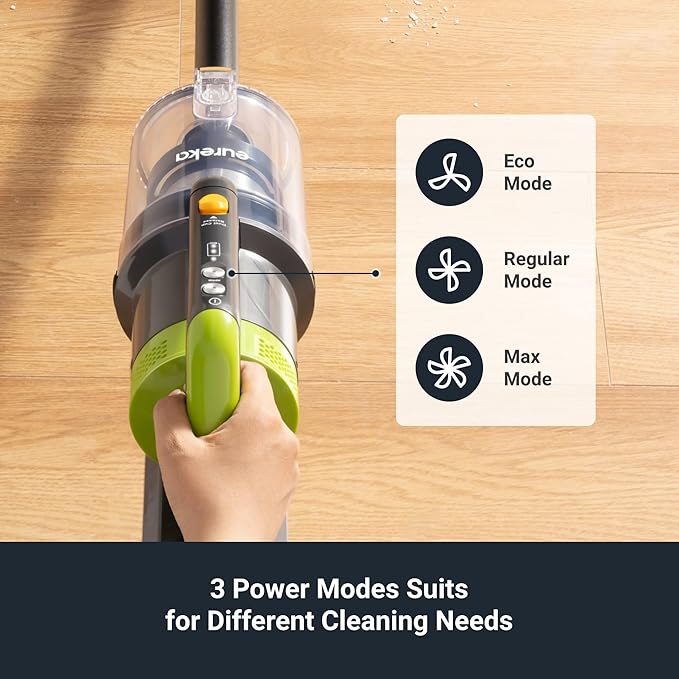 Eureka RapidClean Pro Cordless Vacuum Cleaner for Hard Floors Lightweight Stick Vacuum LED Headlights Convenient Stick and Handheld Vac Green NEC285GR