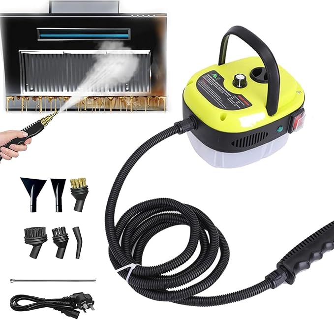 Versora Pro Car Steam Cleaner 2500w High-Temp Portable Machine Handheld High-Temp Pressurized Steam Cleaner Steamer for Home Car Detailing (Yellow)