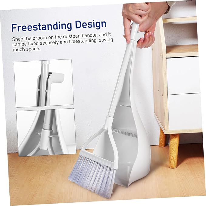 2sets Compact Mini Broom and Dustpan for Desktop Cleaning Toothed Dustpan for Hair Removal Lightweight and Easy to Store for Kitchens Bedrooms and Cars
