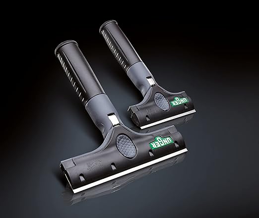 Unger Commercial ErgoTec® Ninja 4 Glass Scraper with Blade and Safety Cap – Adjustable Angle for Efficient Window Cleaning EN100