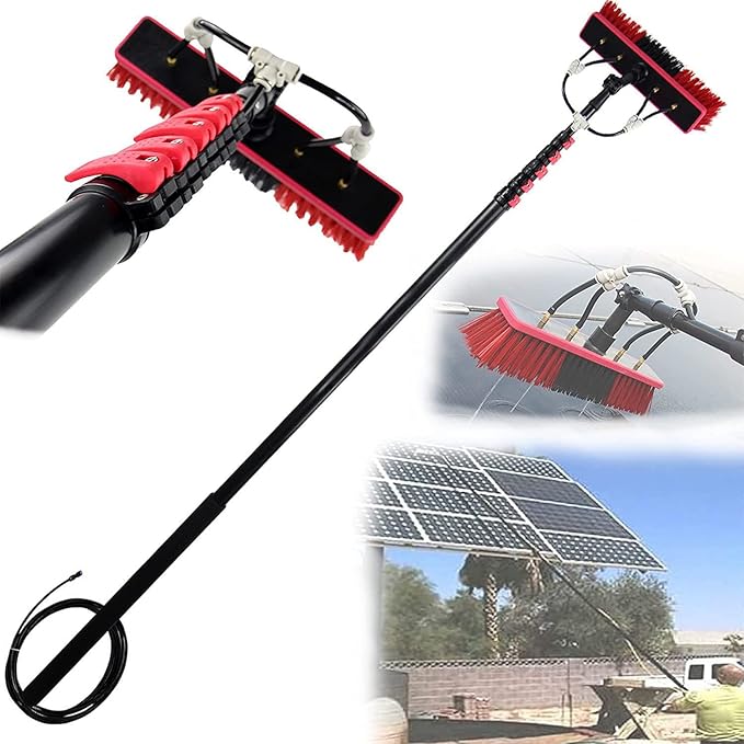 3.6-10.8m Water Fed Telescopic Brush Window Cleaning Brush Extendable Cleaner Conservatory Roof Cleaning Photovoltaic and Solar Panels9M/30FT