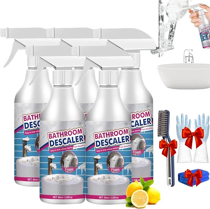 Life Sunny Bathroom Descaler Lifesunny Bathroom Cleaner Lifesunny Foam Cleaner Bathroom Descaler Stubborn Stains Cleaner for Bathroom Glass Wash Basin Bathtub (5pcs)