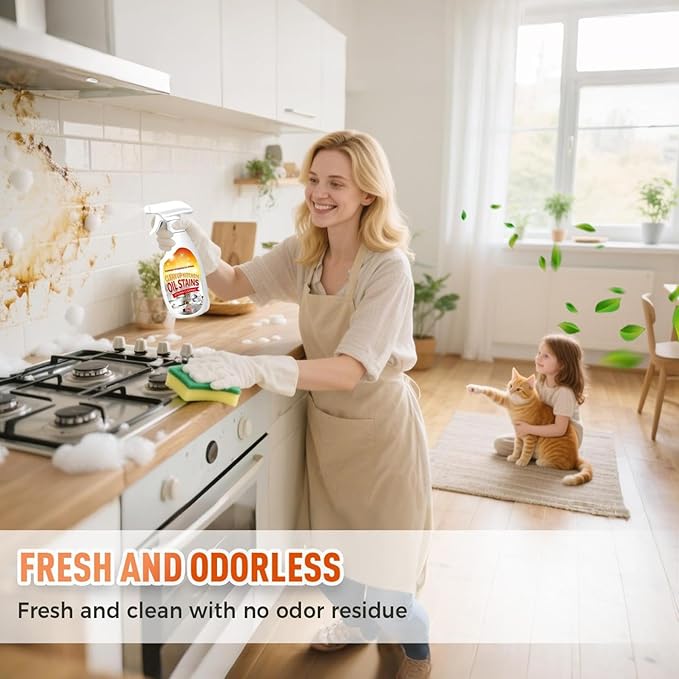 Clean Kitchen Oil Stains Spray Heavy-Duty Kitchen Degreaser Foam Cleaner Multi Functiona Foam Cleaner Spray Oil &amp Stain Foam Remover For Oven Counter Tops Stove Range Hood (3 240ML)