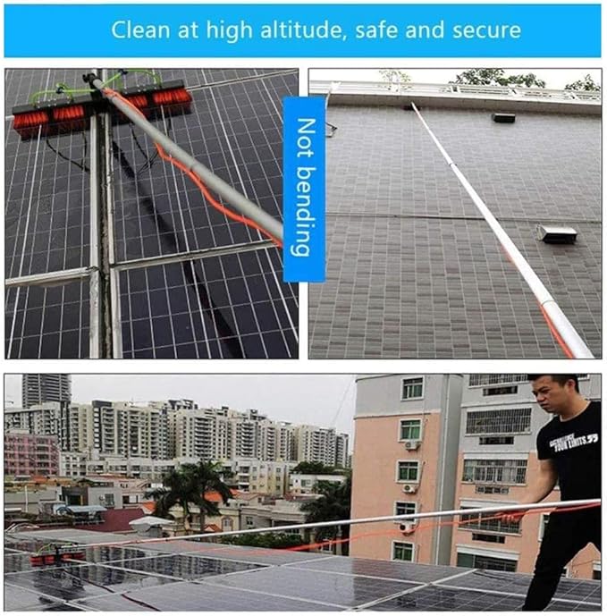Water Supply Pole for Window Glass Solar Photovoltaic Panel Cleaning Brush Aluminum Alloy Telescopic PoleGlass Cleaning Tools for Indoor/Outdoor High Window10.8 M/35.4 Ft