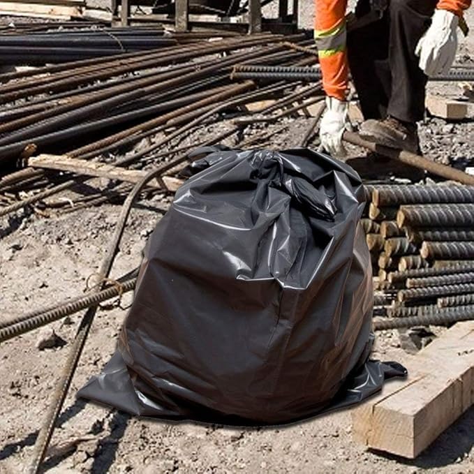 Black Construction Trash Bags – 18 x 16 x 45 in 3 Mil Heavy Duty Contractor Garbage Bags Tear &amp Puncture Resistant 75 Count for Construction Remodeling &amp Commercial Use