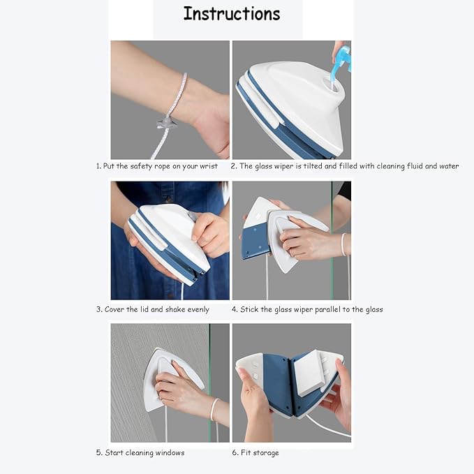 Magnetic Window Cleaner Magnetic Glass Cleaner Adjustable Magnet Force Wipe The Glass Artifact Household Double-Sided WipeHigh-Rise Window Cleaning Artifact Glass Cleaning Wiper Cleaning Tool