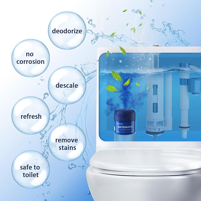 Toilet Bowl Cleaner Automatic Long Lasting Continuous Toilet Bowl Cleaners 3 Bottles Toilet Bowl Cleaning Tablets 30 Count Fast Dissolve Plastic-free Powerful Clean Septic Safe