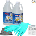 Clear Ammonia Cleaning Kit – 2 x 64oz Bottles with Gloves Microfiber Cloth &amp Usage Guide – Odor Neutralizer Degreaser &amp Laundry Booster