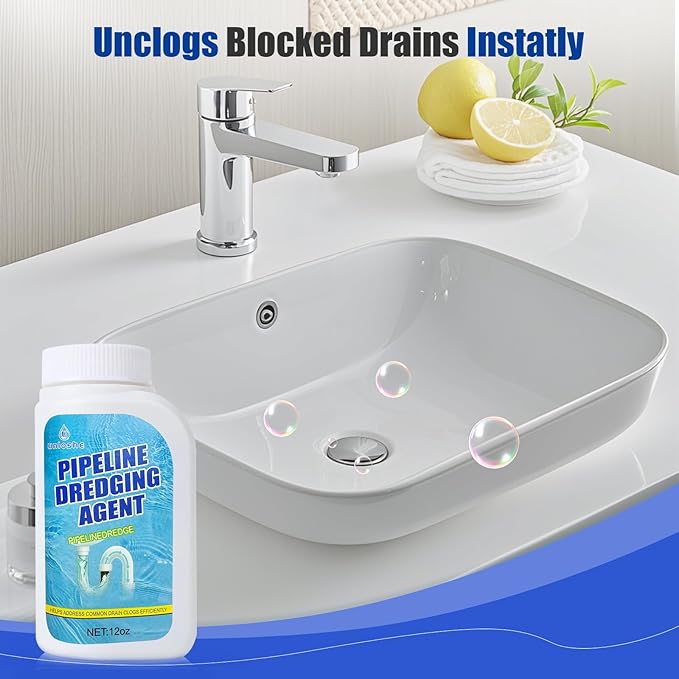 Pipeline Dredging Agent Drain Clog Remover Powerful Sink Drain Cleaner for Bathroom and Kitchen Sink Pipe Unclog (2PCS)