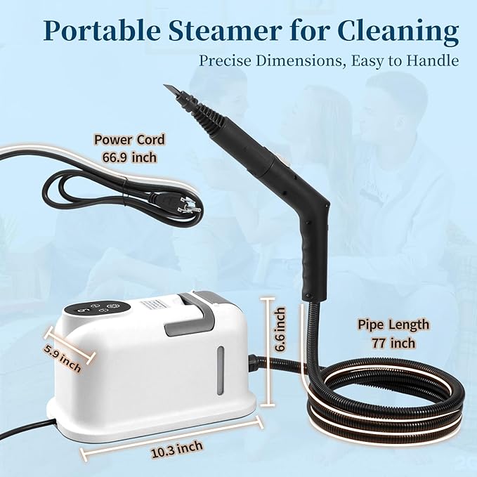 Steam Cleaner15s Heat-Up1.8L TankPortable Handheld Steamers for Cleaning with 10PCS AccessoriesSteam Cleaner for HomeCarDirtGreaseGroutTileCouchgroutwindowsbathroomskitchens