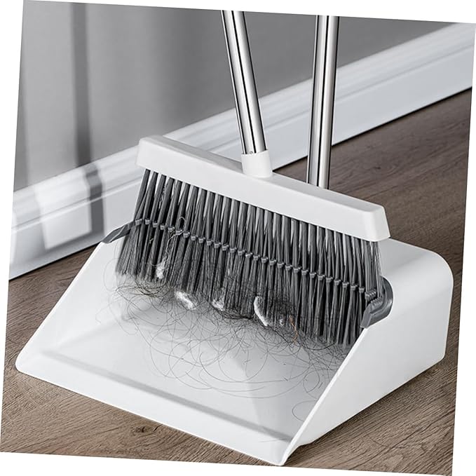 Beaupretty Broom and Dustpan Set with Ergonomic Handle for Effortless Home Cleaning Lightweight and Flexible Bristles for Indoor and Outdoor Use for Kitchens Garages and More