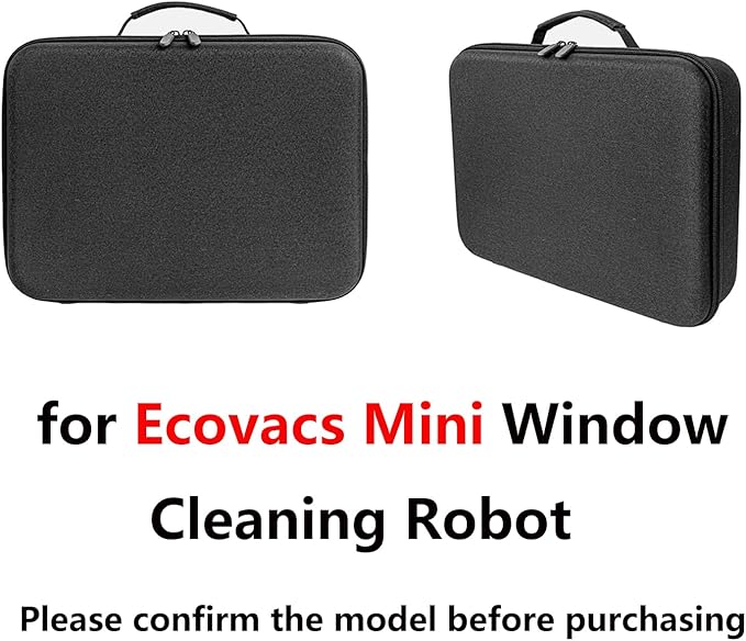 EVA Hard Shell Carrying Case for Ecovacs Mini Window Cleaning Robot Protective Storage Bag Box (Black)