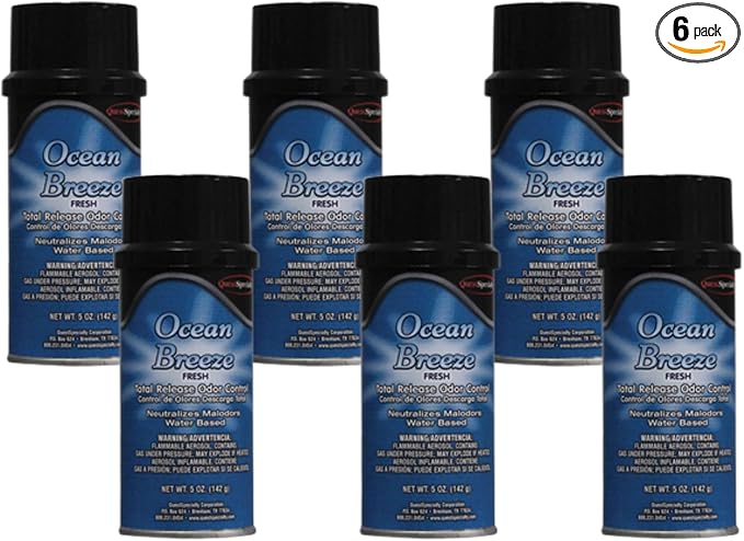 Quest 3351 OCEAN BREEZE Water-Based Total Release Odor Eliminator Fresh fragrance (6 Pack)