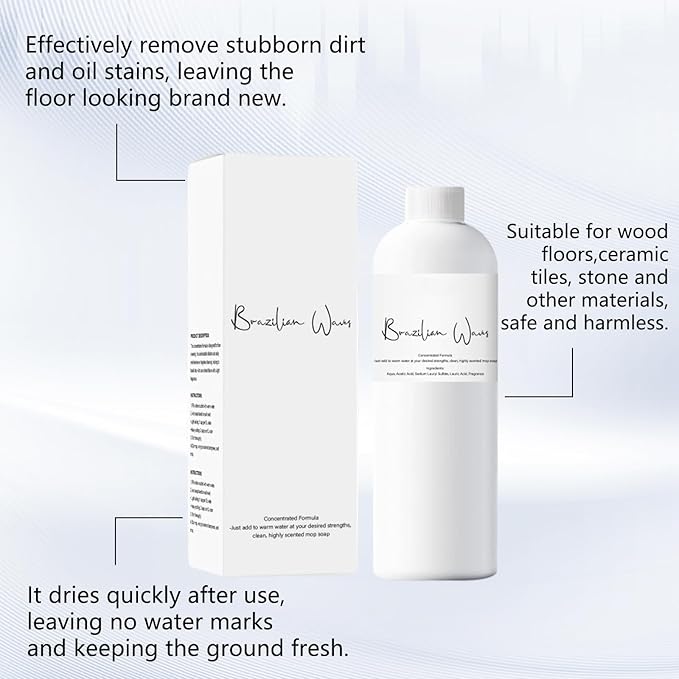 New Brazilian Waves Mop Soap Mop Soap For Floor Cleaning MopSoap Brazilian Wave Multisurface Bathroom &amp Kitchen Cleaner Supplies (2pcs*120ML)